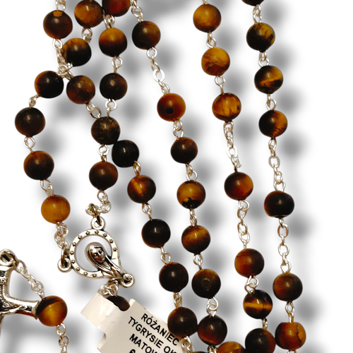 Różaniec Tygrysie Oko Matowe 6Mm na Arena.pl