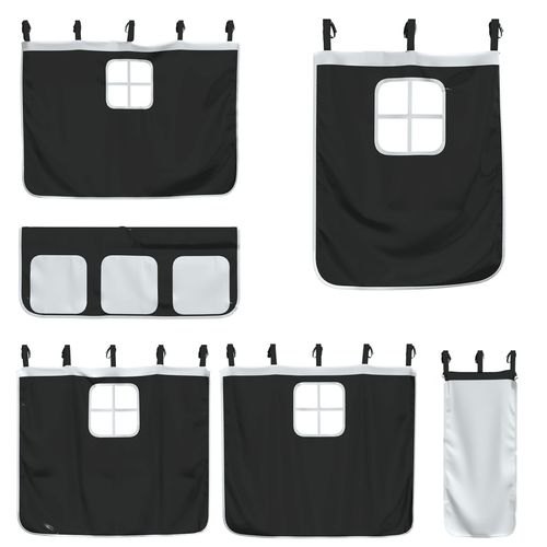 Łóżko na antresoli, ze zjeżdżalnią i zasłonkami, 90x200 cm na Arena.pl