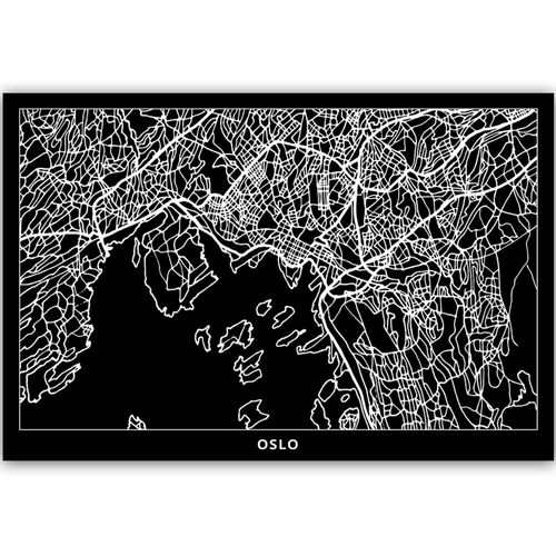 Obraz na płótnie – Canvas, plan miasta Oslo 90x60 na Arena.pl