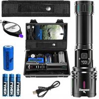 Mocna Latarka LED 30000L Taktyczna Wojskowa Powerbank prezent UV