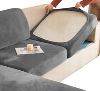 POKROWIEC NA KANAPĘ SIEDZISKO SZARY WELUR 95-135