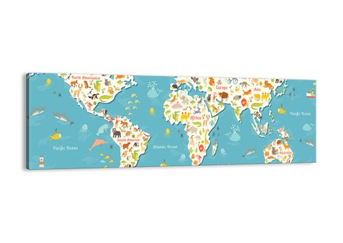 Obraz Na Płótnie - Mapa Kontynent - 90X30 Cm - Ab90X30-3106 na Arena.pl