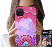 ETUI DO SAMSUNG GALAXY A22 5G - SŁODKIE DONUTY Z LUKREM W TLE + SZKŁO