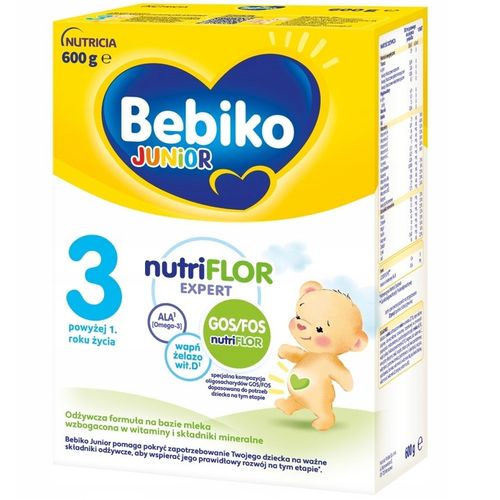Bebiko Junior Nutriflor Expert 3 Mleko Powyżej 1 Roku 600g x 5 Kartonów na Arena.pl