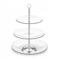 PATERA 3 POZIOMOWA OKRAGLA TALERZ MISA PATERA NA CIASTO TORT OWOCOW SZKLANA