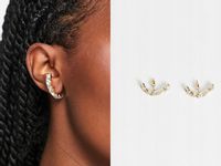 DESIGN Nausznica z kryształowym detalem