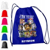 WOREK PLECAK SPORTOWY NA WF DLA DZIECI - PSI PATROL + IMIĘ! PAW PIES BAJKA