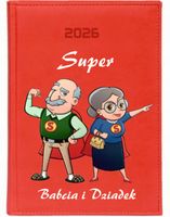 KALENDARZ A5 2026 TYGODNIOWY terminarz nadruk PREZENT SUPER BABCIA DZIADEK