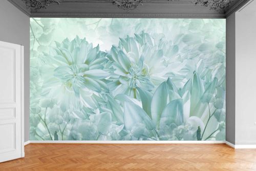 Fototapeta TURKUSOWE DALIE PŁATKI KWIATÓW 200x130 na Arena.pl