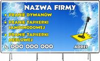 BANER REKLAMOWY 130x80cm gotowy projekt PRANIE DYWANÓW TAPICERKI plandeka