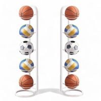 Stojak na 5 piłek półka organizer przechowywanie piłek pionowy biały