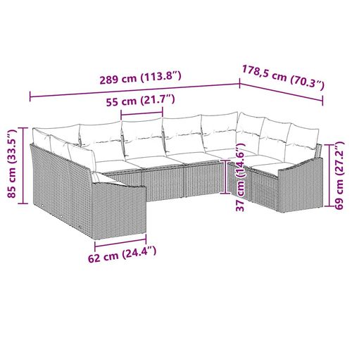 Zestaw Sof na Ogród 9 pcs Beżowy Polirattan na Arena.pl