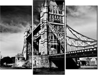 70 90CM OBRAZ 3 ELEM OLD TOWER BRIDGE ŚCIENNY DRUK PŁÓTNO