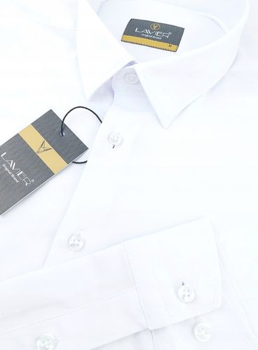 Koszula męska Biała dopasowana Lavier - SLIM FIT Bawełna Rozmiar XL na Arena.pl
