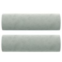 Poduszki ozdobne, 2 szt., jasnoszare, Ø15x50 cm, aksamit