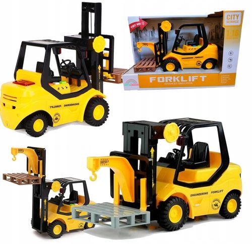 DUŻY WÓZEK WIDŁOWY Z NAPĘDEM Z PALETĄ DŻWIĘKI SZTAPLARKA WIDLAK GUMOWE KOŁA na Arena.pl