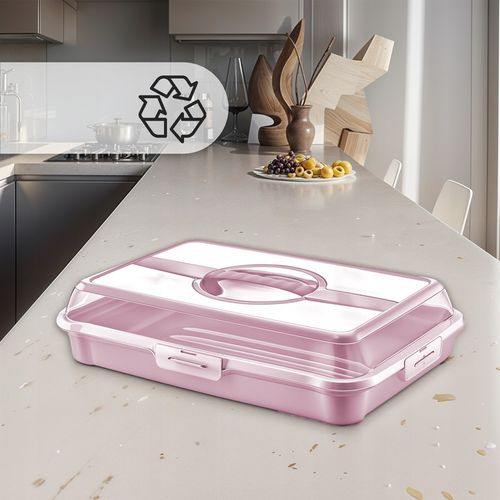 POJEMNIK NA CIASTO TORT WYPIEKI PUDEŁKO TRANSPORTER PROSTOKĄTNY BPA-FREE XL na Arena.pl