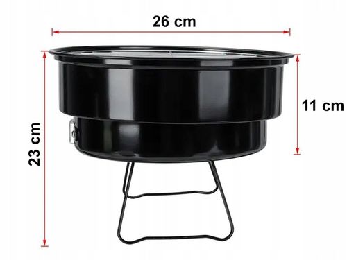 PRZENOŚNY GRILL TURYSTYCZNY WĘGLOWY SKŁADANY 26CM na Arena.pl