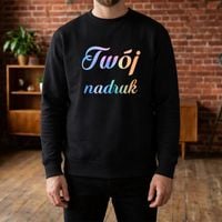 Bluza crewneck czarna z Twoim nadrukiem XS
