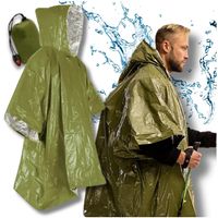 Wielofunkcyjne poncho przeciwdeszczowe wodoodporny płaszcz z kapturem zielo