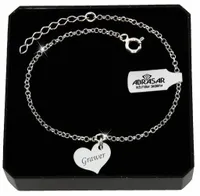 SREBRNA BRANSOLETKA DAMSKA celebrytka SERCE NA PREZENT DLA NIEJ + GRAWER