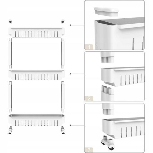 MOBILNA WĄSKA SZAFKA NA KÓŁKACH DO KUCHNI ŁAZIENKI na Arena.pl