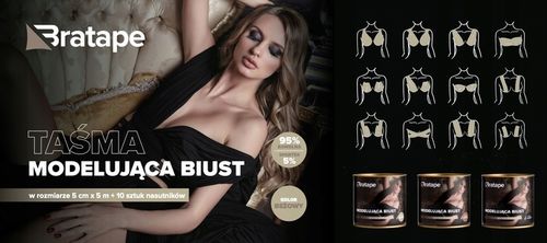 TAŚMA MODELUJĄCA BIUST UNOSZĄCA / PODTRZYMUJĄCA EFEKT PUSH_UP - 5 cm x 5 m na Arena.pl