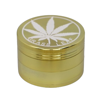 Złoty Crusher Młynek do Tytoniu Grinder Metalowy z Napisem GRASS LEAF na Arena.pl