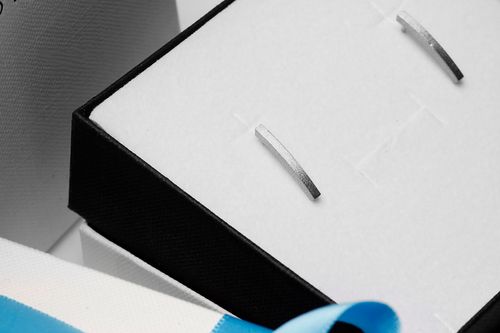 srebrne kolczyki pałeczki szczotkowane na Arena.pl