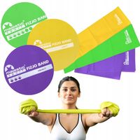 Zestaw 3x guma do rehabilitacji ćwiczeń taśma oporowa Majestic Sport