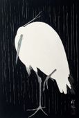 Plakat 40x60cm Egret in The Rain, Koson Japoński Vintage do Salonu