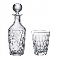ZESTAW WHISKY KARAFKA SZKLANKI BOHEMIA MARBLE 1+6