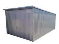 Garaż Blaszany 3x6 Brama uchylna - Srebrny - Spad w tył GB185