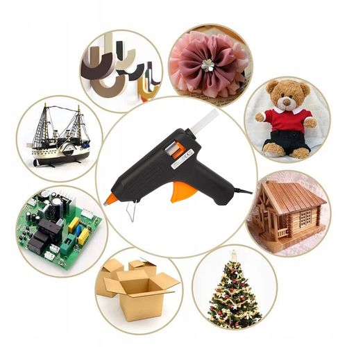 MOCNY PISTOLET DO KLEJU KLEJENIA NA GORĄCO KLEJARKA + BARDZO DUŻO na Arena.pl