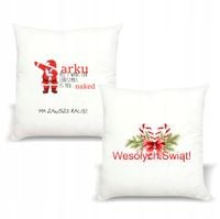 Poduszka z nadrukiem PREZENT WESOŁYCH ŚWIĄT