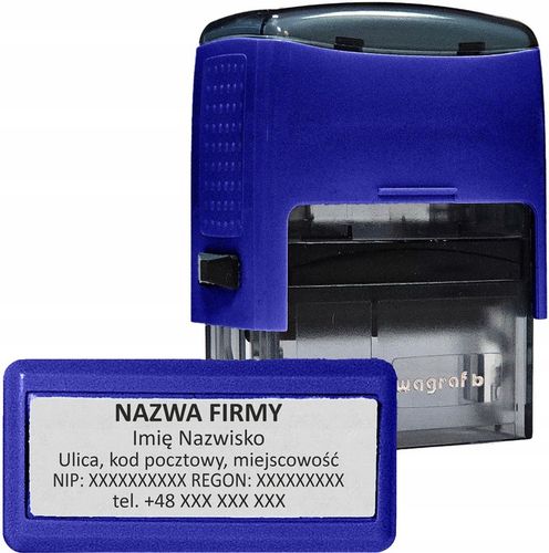 WAGRAF B3 - Pieczątka do 6 wersów - FIRMOWA - 12 kolorów obudowy do wyboru na Arena.pl