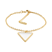 bransoletka z białą, trójkątną zawieszką by klaudia nieścior