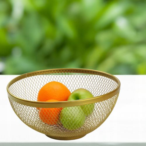 METALOWY KOSZYK ZŁOTY OKRĄGŁY MISA 26CM MISKA POJEMNIK NA OWOCE WARZYWA na Arena.pl