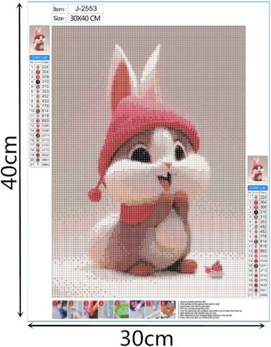 haft diamentowy 5d malowanie diamentami króliczek na Arena.pl
