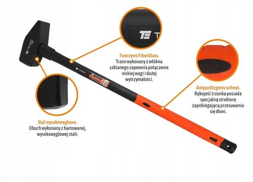 MŁOTEK ŚLUSARSKI 5KG MŁOT z trzonkiem FIBERGLASS TEGER na Arena.pl