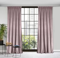 Zasłona gotowa na taśmie ROSA 140x270 Design91 pudrowa