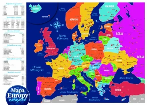 Mapa Europy zdrapka PRODUKT POLSKI EUROPA zdjęcie 1