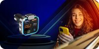 TRANSMITER BLUETOOTH AUDIO FM MP3 BT SZYBKA ŁADOWARKA 3X USB RGB QC 3.0 LED
