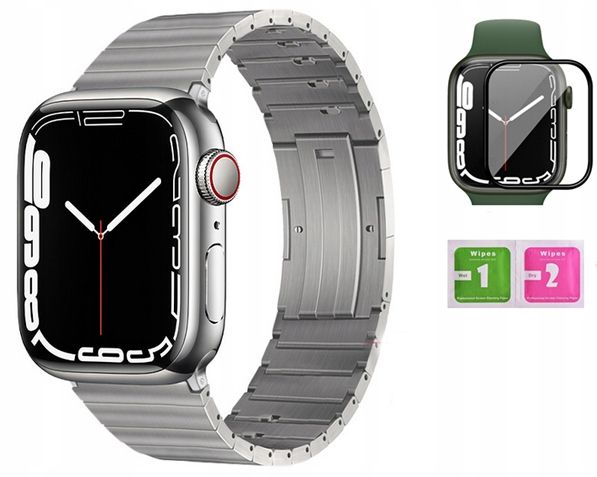 PASEK BRANSOLETA DO APPLE WATCH 7 45MM + SZKŁO zdjęcie 1