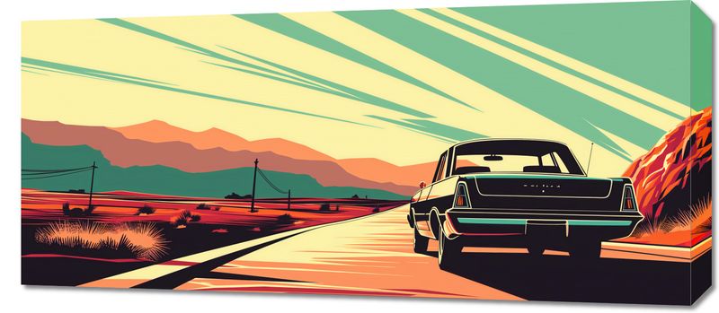 Obraz 90x40cm Droga przez Pustynię zdjęcie 1