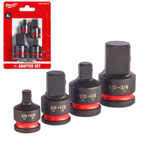 Zestaw adapterów udarowych do nasadek - 4 szt 1/4'' 3/8'' 1/2'' MILWAUKEE