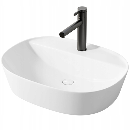 UMYWALKA NABLATOWA STAWIANA BIAŁA Z OTWOREM CERAMICZNA OWALNA 50 x 38 CM na Arena.pl