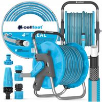 WĄŻ OGRODOWY NA STOJAKU 1/2" 50m CELLFAST | PISTOLET ZWIJACZ ZESTAW