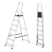 Drabina aluminiowa domowa jednostronna schodki HIGHER 7 stopni 125 kg