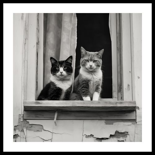 Plakat 40x40cm Para w Oknie na Arena.pl